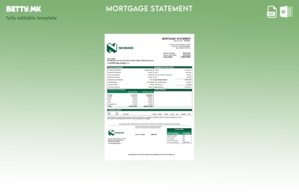 модерен стил Мозамбик Недбанк Мокамбик извод за хипотека шаблон за Word и PDF